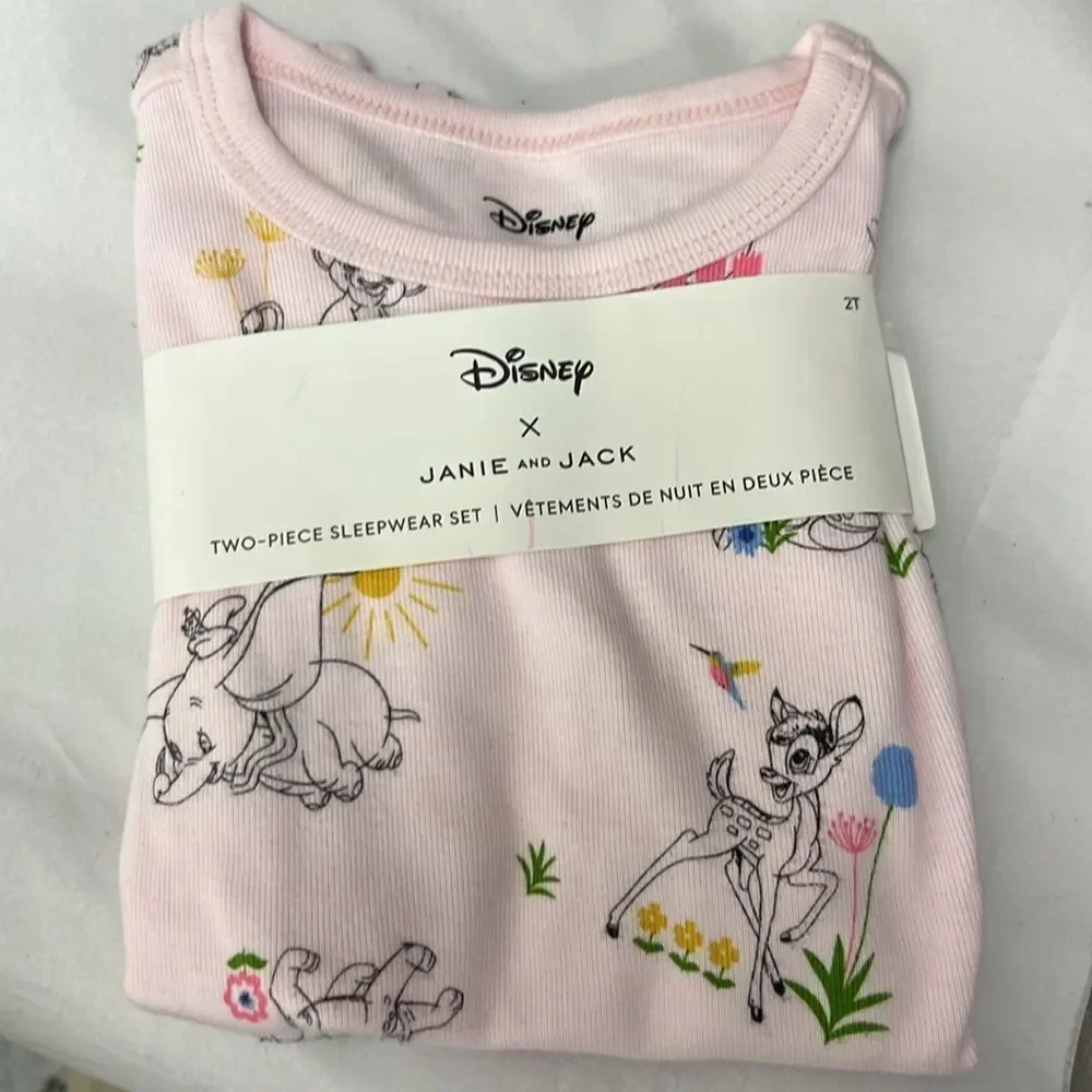 Janie and Jack 100049410 Pink Good Night Short Pajama Disney Friends NWT 2T